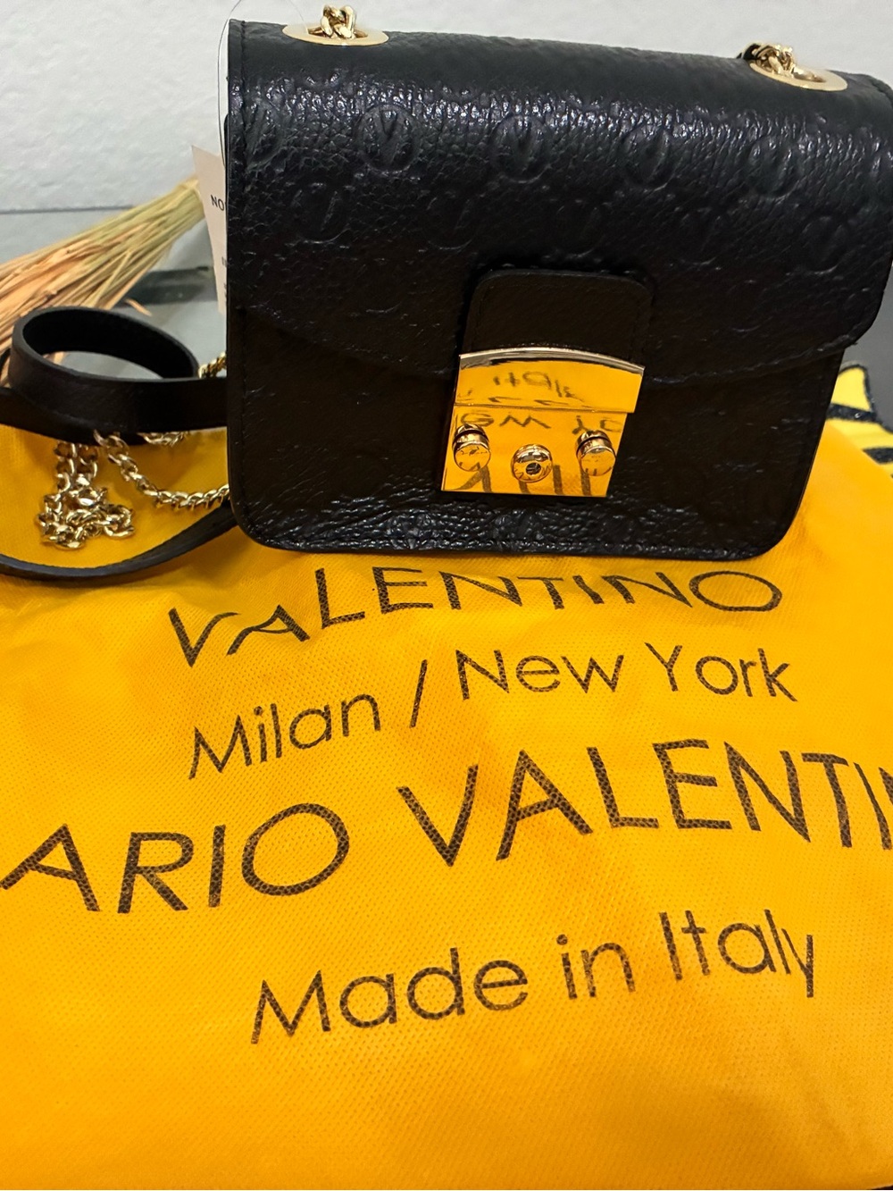 Valentino by Mario Valentino  Monogram Leather Crossbody Bag